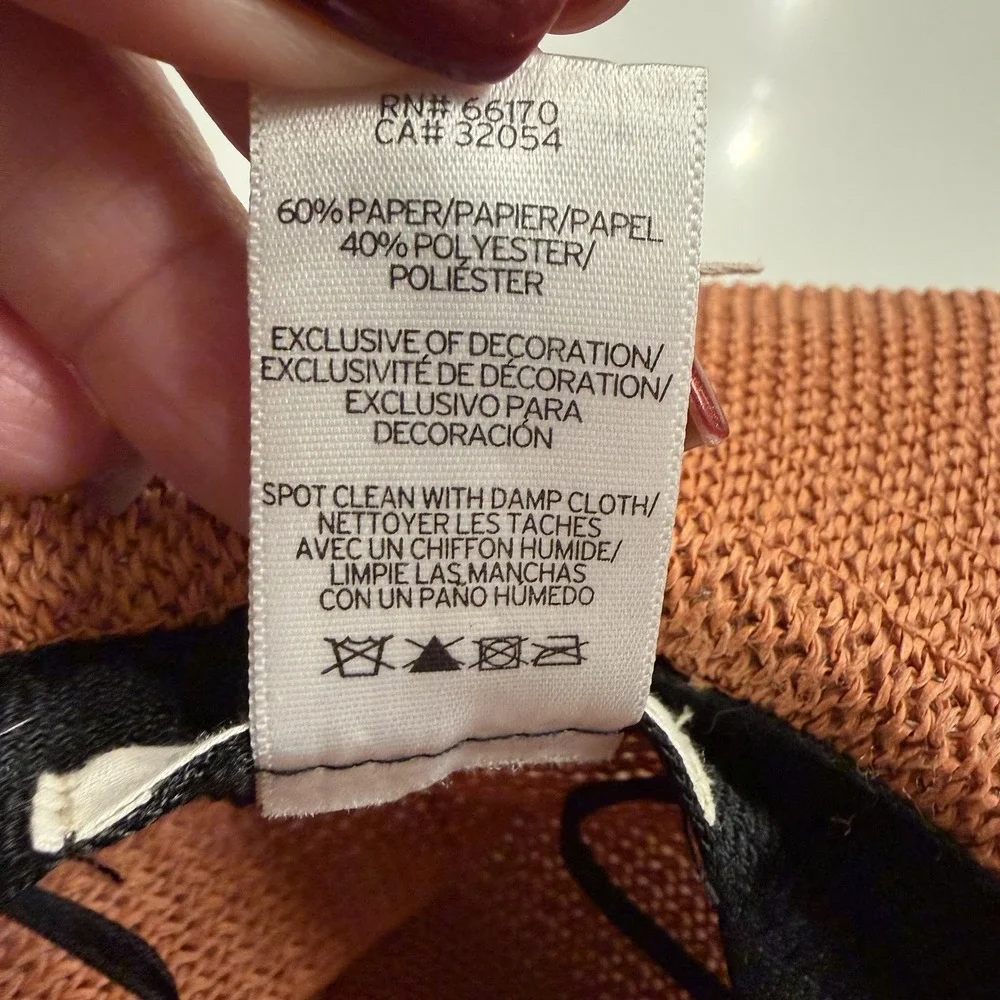 Anthropologie Cali Dream Rust Boho Wide Brim‎ Fedora Hat Beaded Band One Size